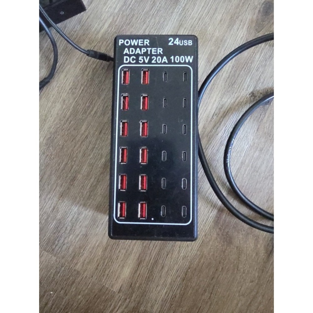 USB Charger Station, C Charging Block, 100W (20A) 24 Port Multiple USBCharger...